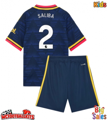 Arsenal William Saliba #2 Replica Away Stadium Kit for Kids 2026-27 Short Sleeve (+ pants)